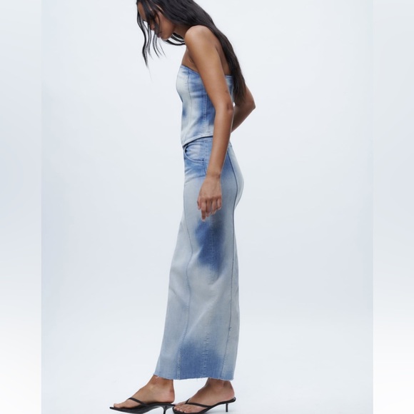 Denim skirt with matching top 2 piece set - Picture 3 of 5